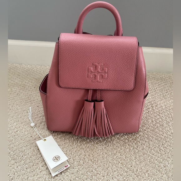 Tory Burch Thea Mini Backpack in Pink Magnolia - NWT - Picture 1 of 8